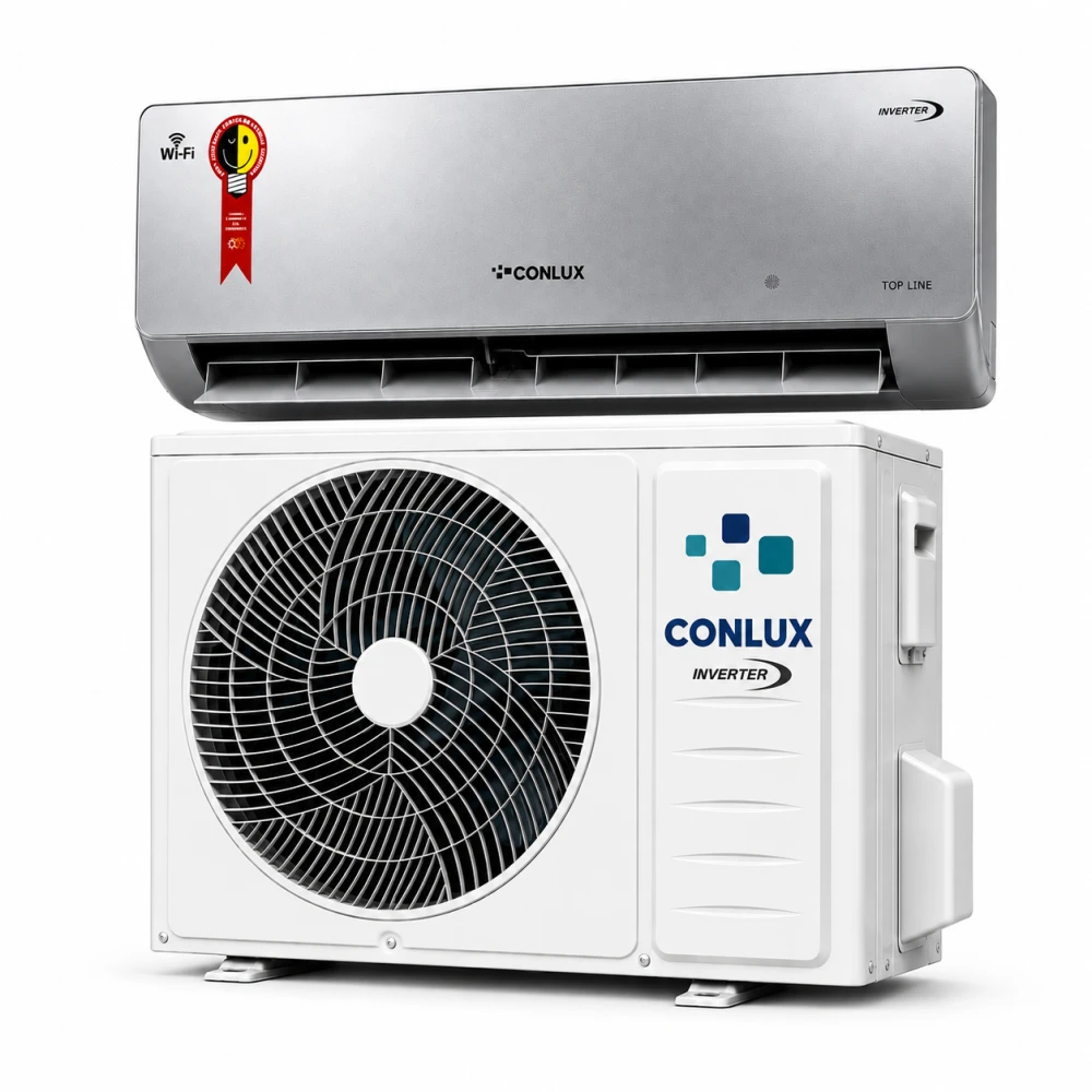 Ar Condicionado Inverter Conlux TOP LINE SILVER / TOP-1222050/60 12.000BTU - Quente / Frio com Kit - Wifi - 220V / 50-60HZ