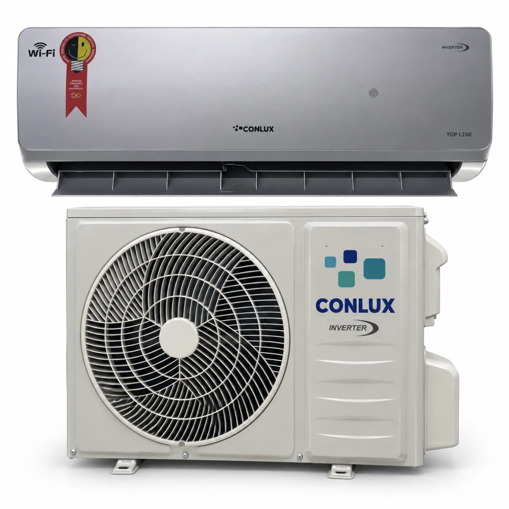 Ar Condicionado Inverter Conlux TOP LINE SILVER / TOP-1222050/60 12.000BTU - Quente / Frio com Kit - Wifi - 220V / 50-60HZ